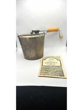 Felknor's Theater Popper Manual Crank Kettle Popcorn Maker, Recipe Booklet